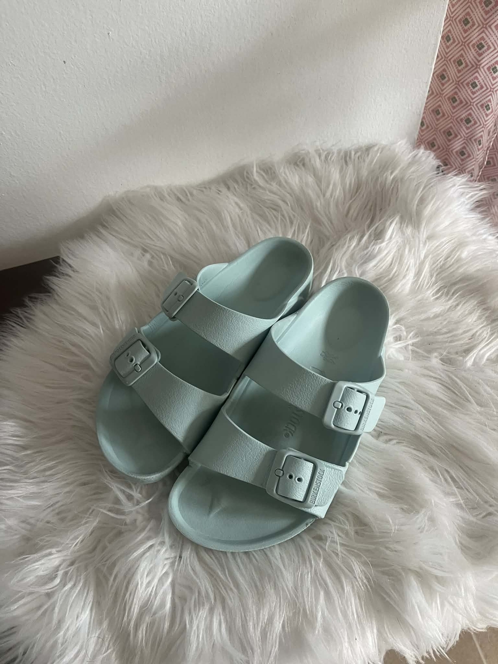 Birkenstock Mint Green Double-Buckle EVA Slides
